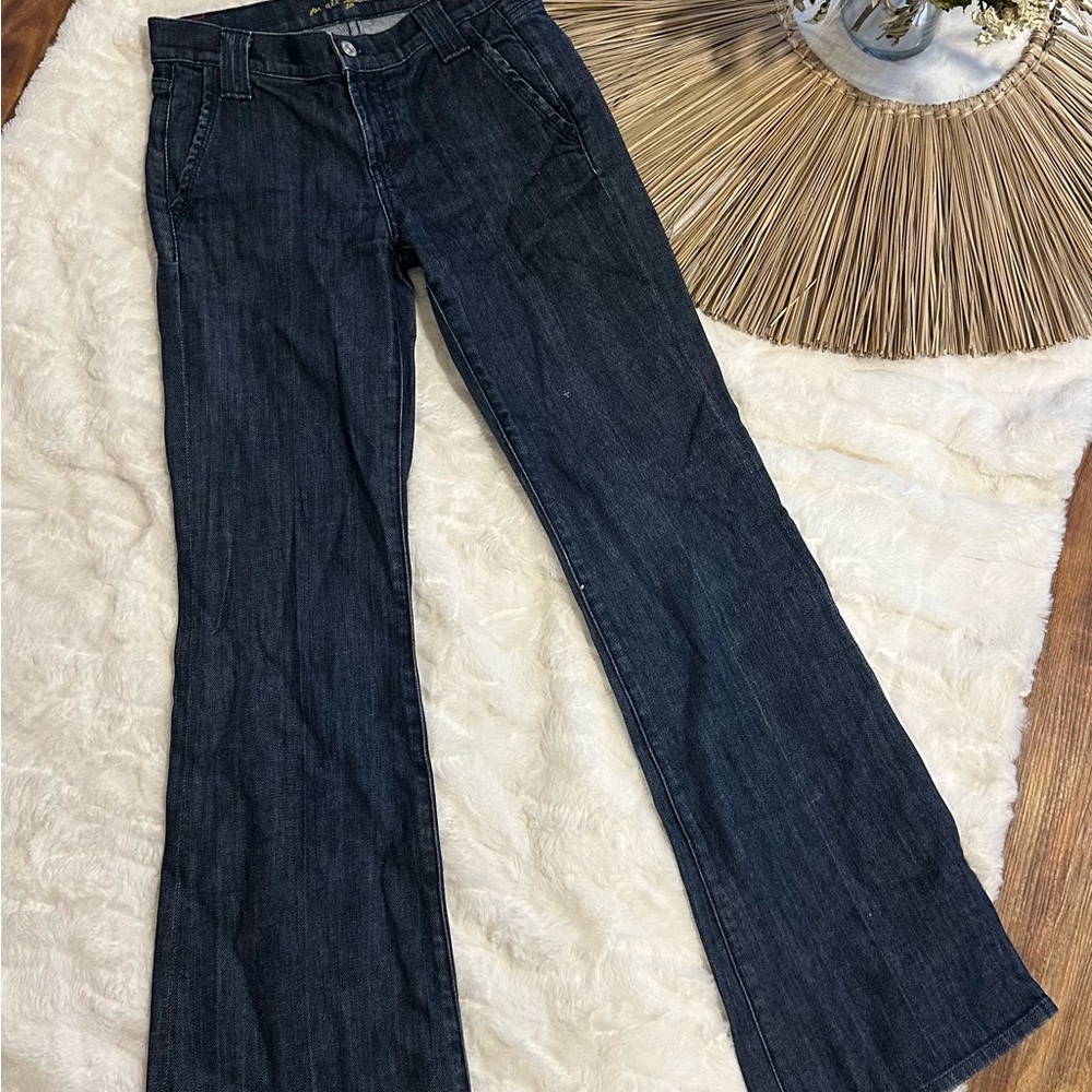 7 For All Mankind Dark Blue Flare Jeans